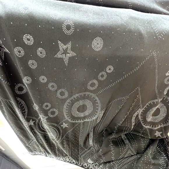 Vintage‎ Platinum Dorothy Schoelen Black Whimsey Goth Celestial Maxi Dress Lg - Picture 8 of 10